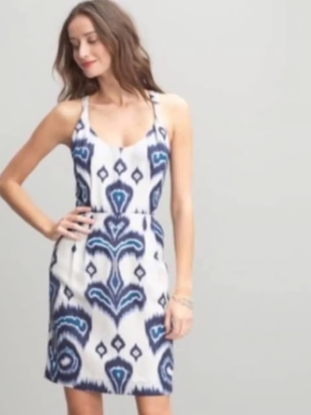 Banana Republic Silk Batik Blue & White Printed Sundress 6